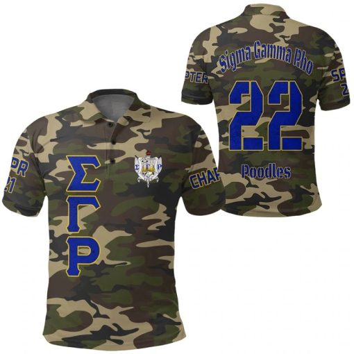 Sigma Gamma Rho Camouflage Polo Shirts