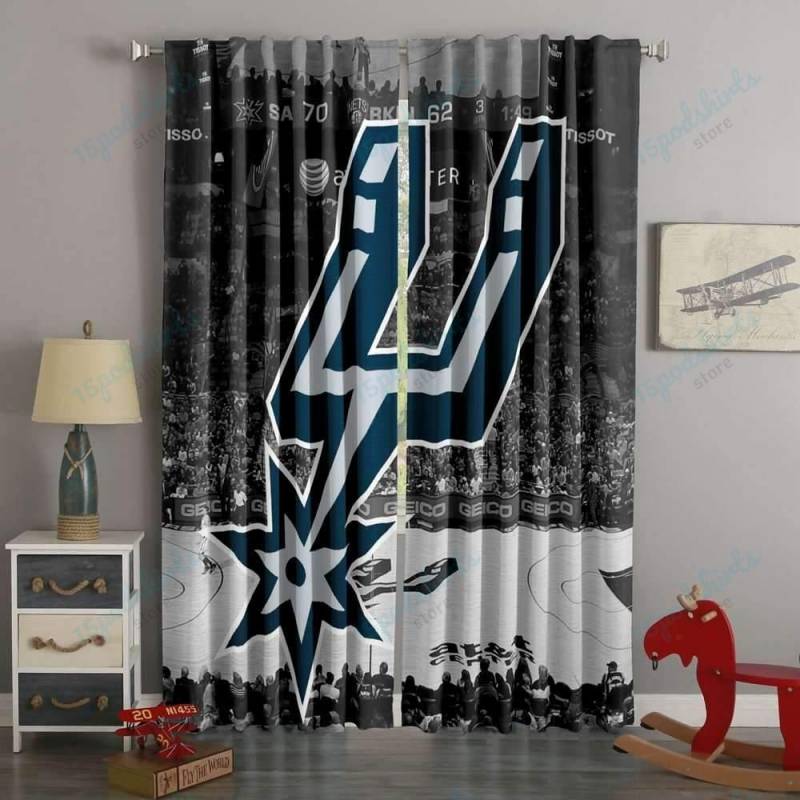 3D Printed San Antonio Spurs Style Custom Living Room Curtains