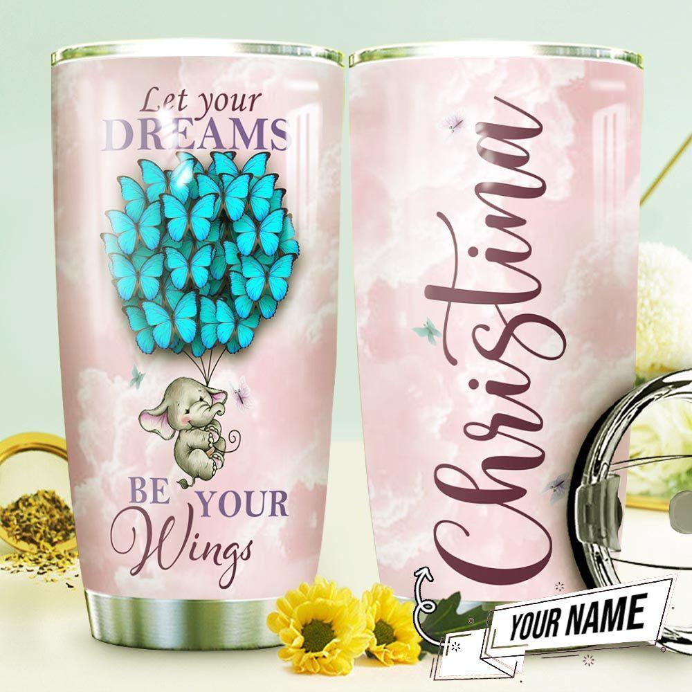 Butterfly Elephant Personalized THV0610003 Stainless Steel Tumbler