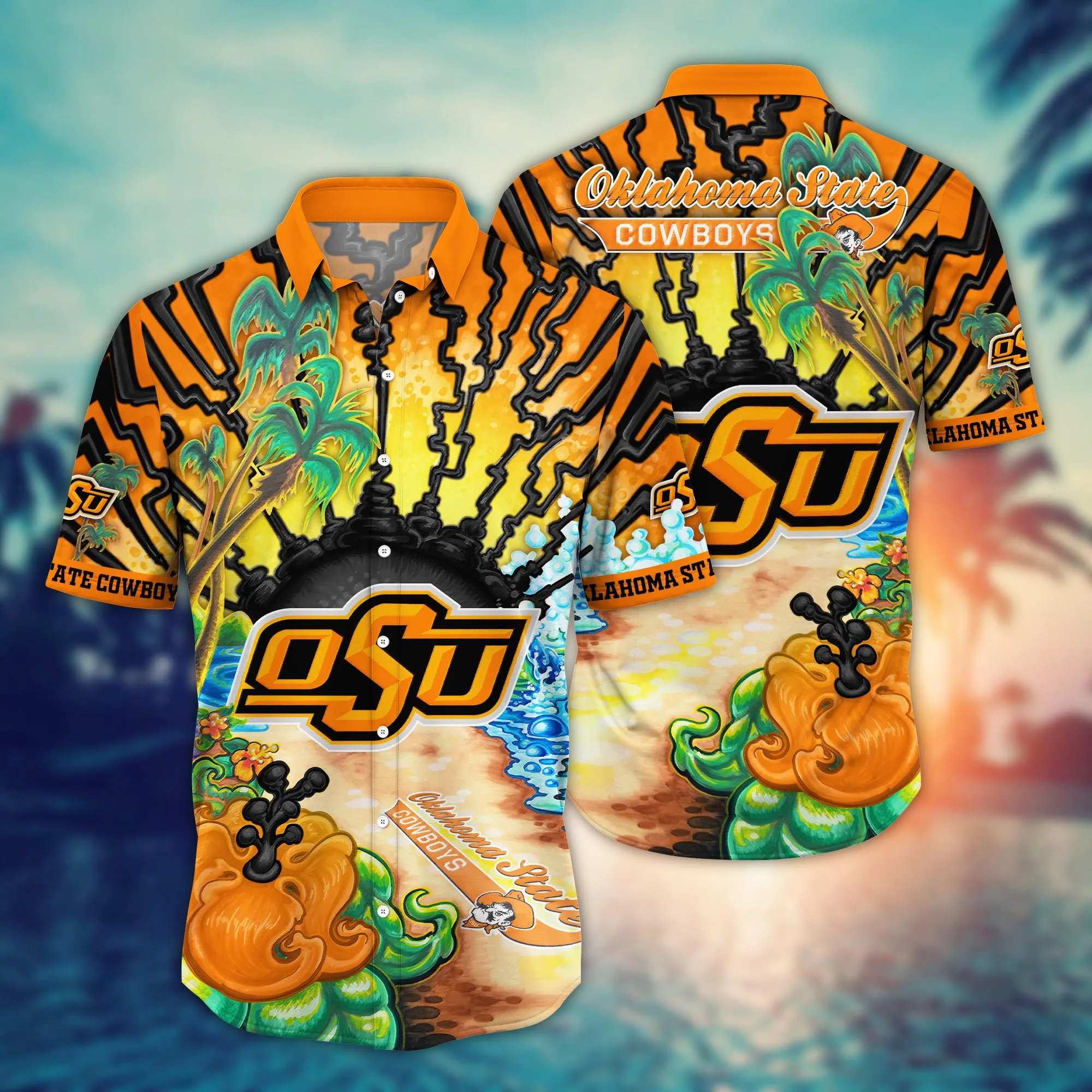 Oklahoma State Cowboys NCCA Hawaiian Shirt Music Festivalstime Aloha Shirt