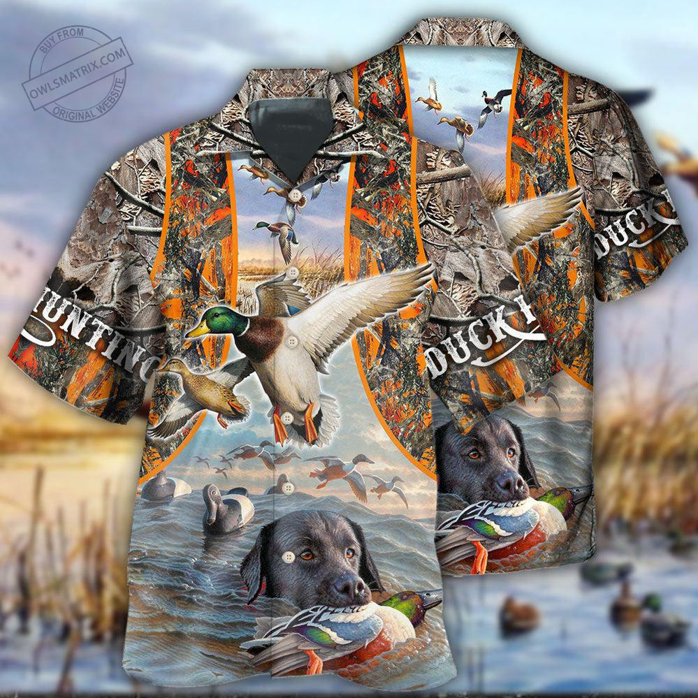 Duck Hunting Orange Style Hawaii Shirt Ha67282