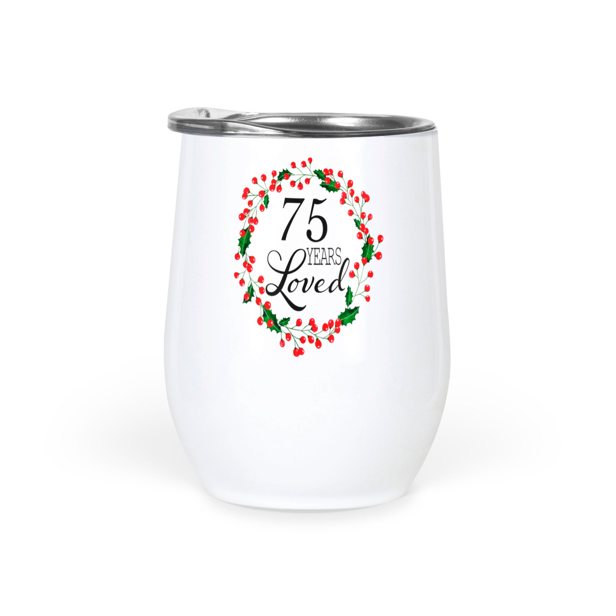 75Th Birthday Gift Ideas, Birthday Gift For Grandma, Happy 75Th Birthday, 75Th Birthday Party Wine Tumbler