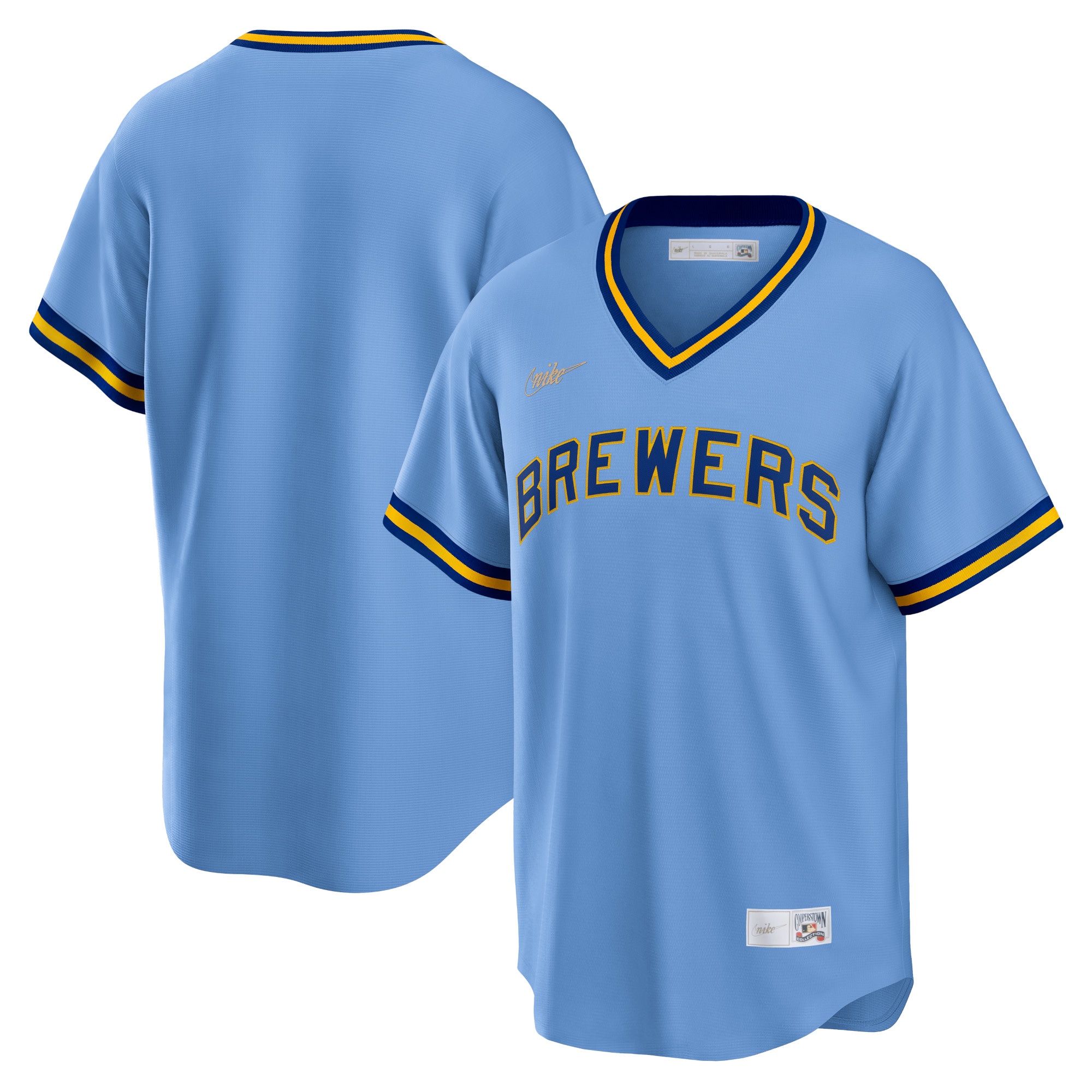 Milwaukee Brewers Road Cooperstown Collection Team Jersey – Powder Blue