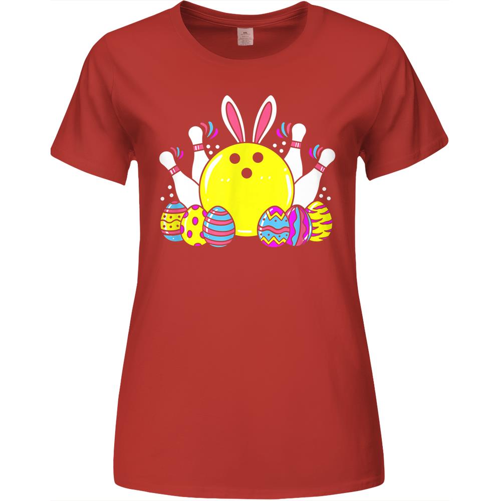 Bowling Easter Bunny Family Matching Bowling Premium Womens Tshirts