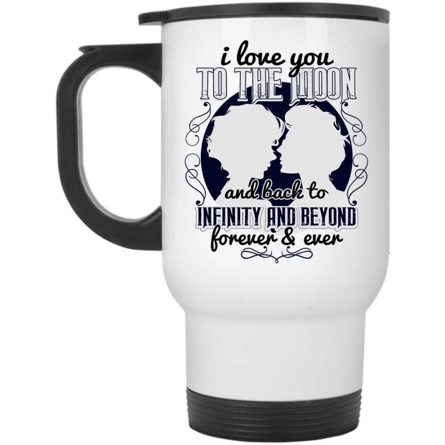 Cool Couple Travel Mug, I Love You To The Moon And Back Mug
