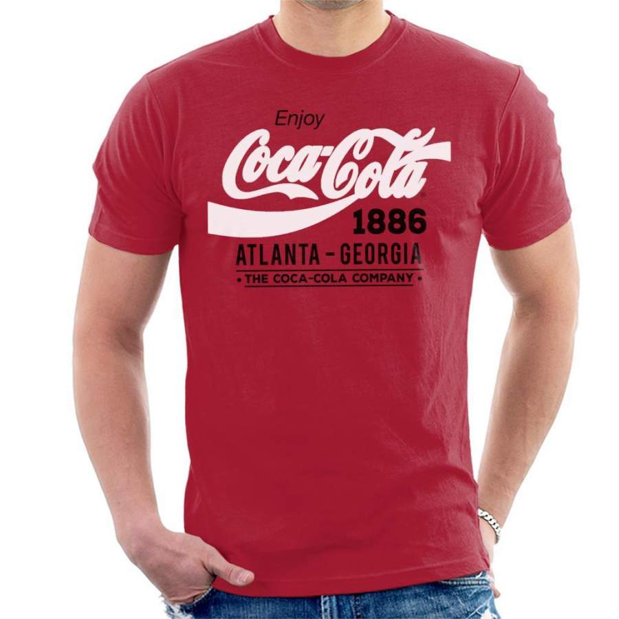 Coca Cola Black And White Classic Logo Men’s T-Shirt