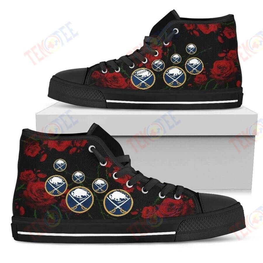 Mens Womens Lovely Rose Thorn Incredible Buffalo Sabres High Top Shoes TMT315