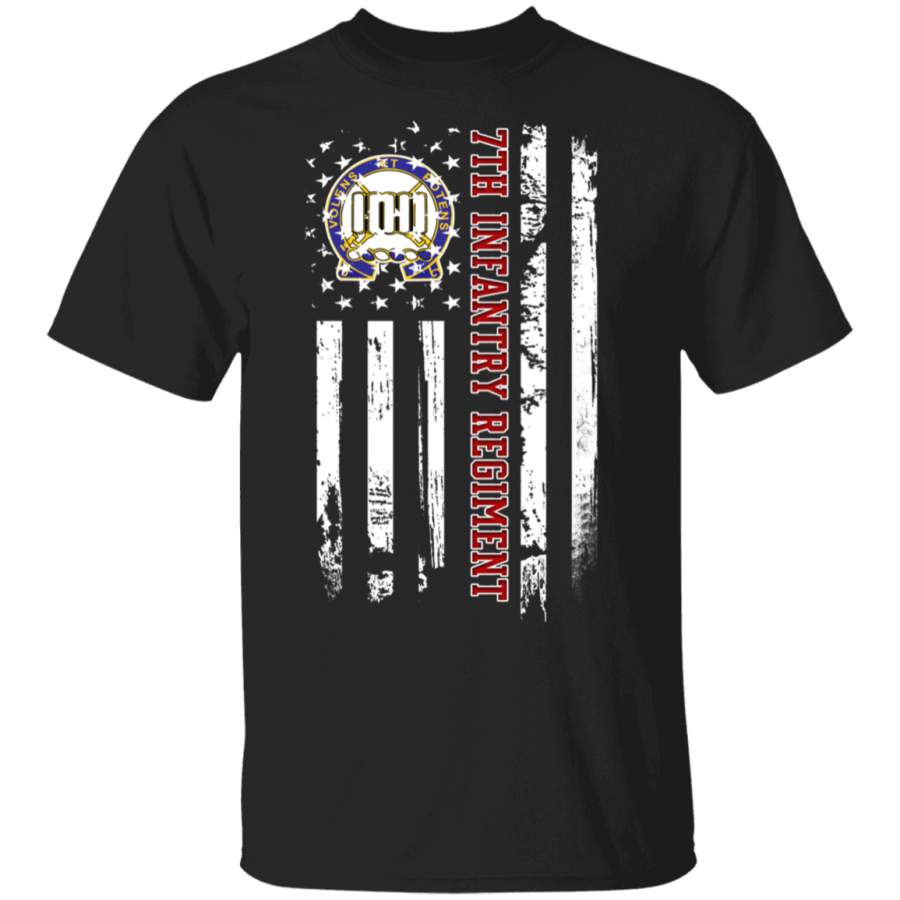 7th Infantry Regiment Veteran American Flag Father’s Day Veteran’s Day Tshirt