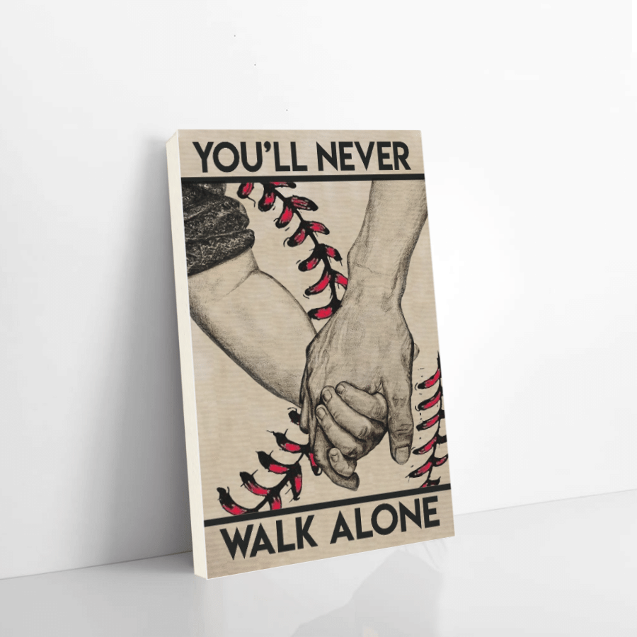 Baseball Canvas Youll Never Walk Alone Christmas Gift Ideas