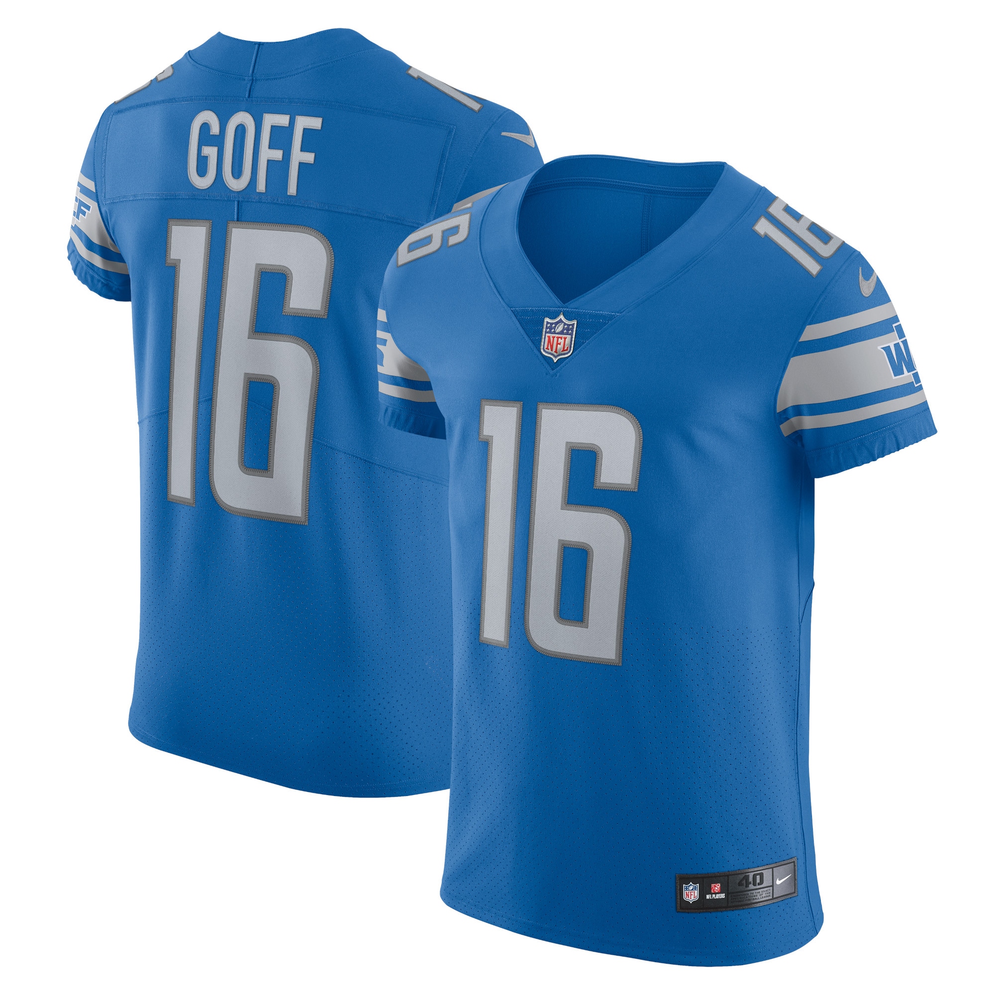 Men’s Detroit Lions Jared Goff Blue Vapor Elite Player Jersey