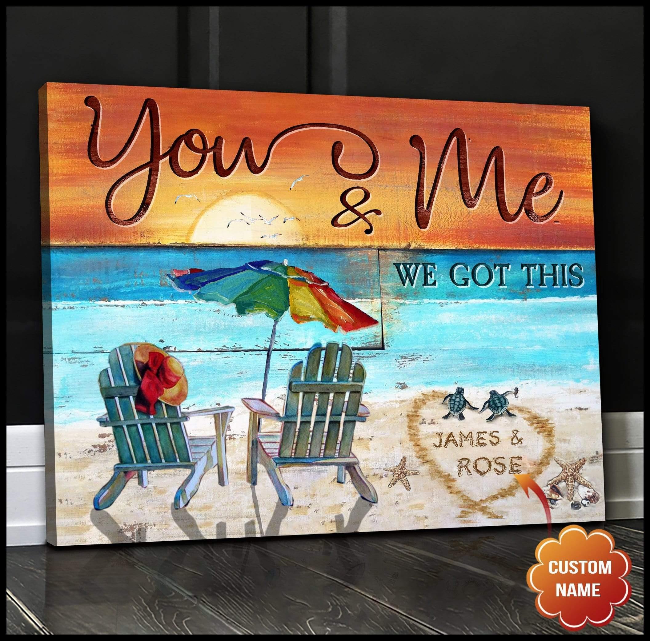 You And Me Turtle Custom Wall Matte Canvas