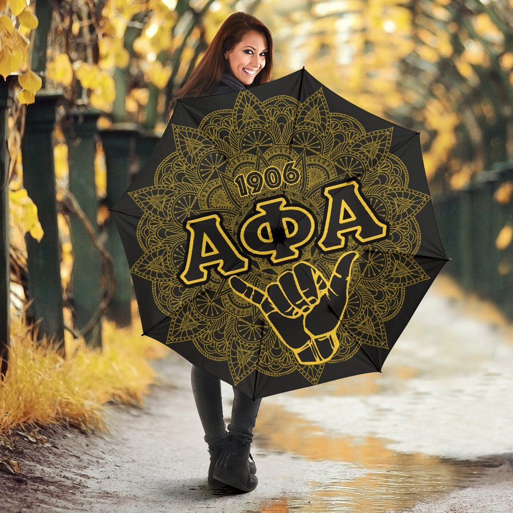 Alpha Phi Alpha Fraternity Hand Sign Mandala Pattern 3D Printed Umbrella