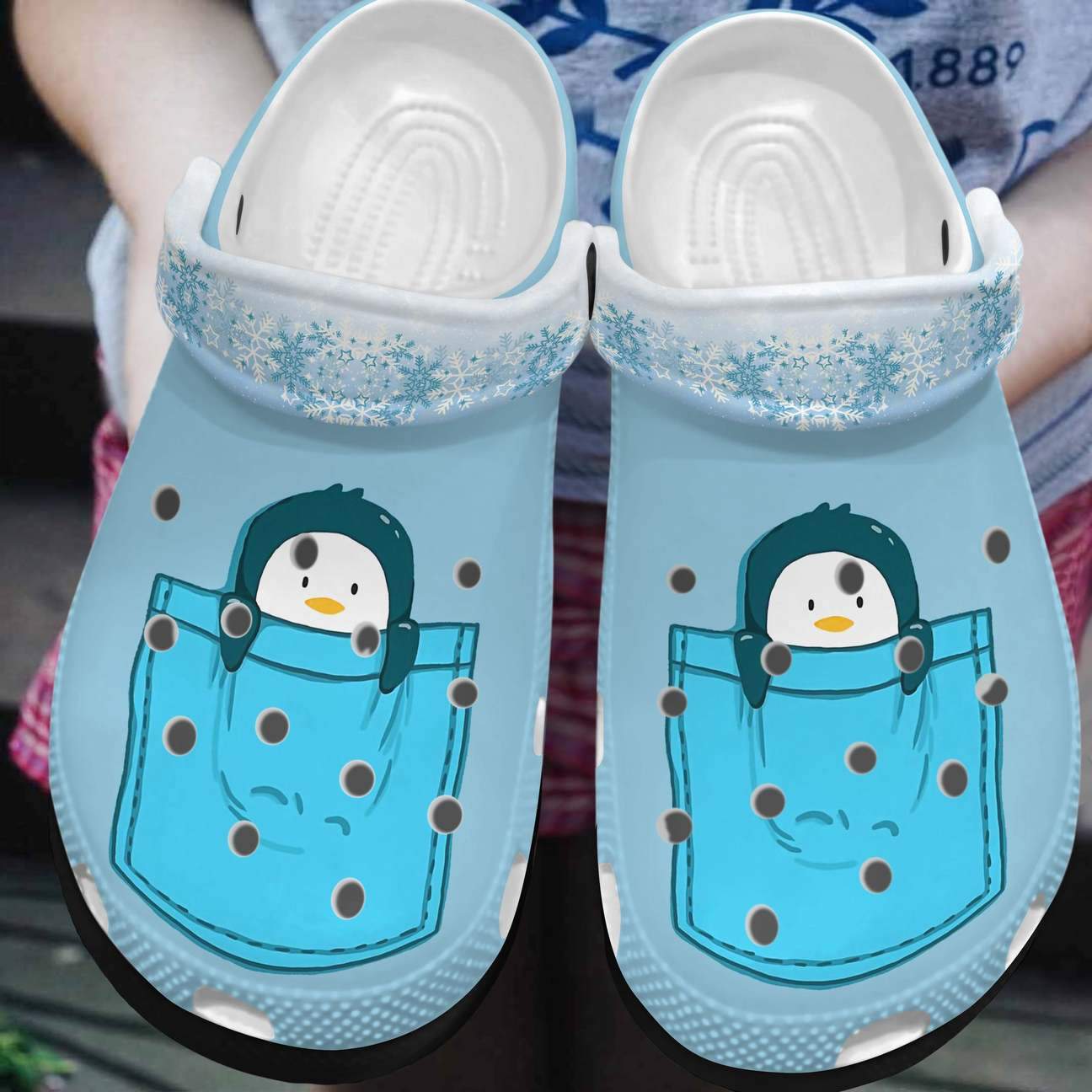 Penguin Personalized Clog, Custom Name, Text, Color, Number Fashion Style For Women, Men, Kid, Print 3D Pocket Penguin