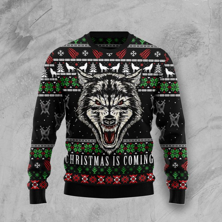 Awesome Wolf Christmas Ugly Sweater | Unisex | Full Size | Adult | Colorful | US1345