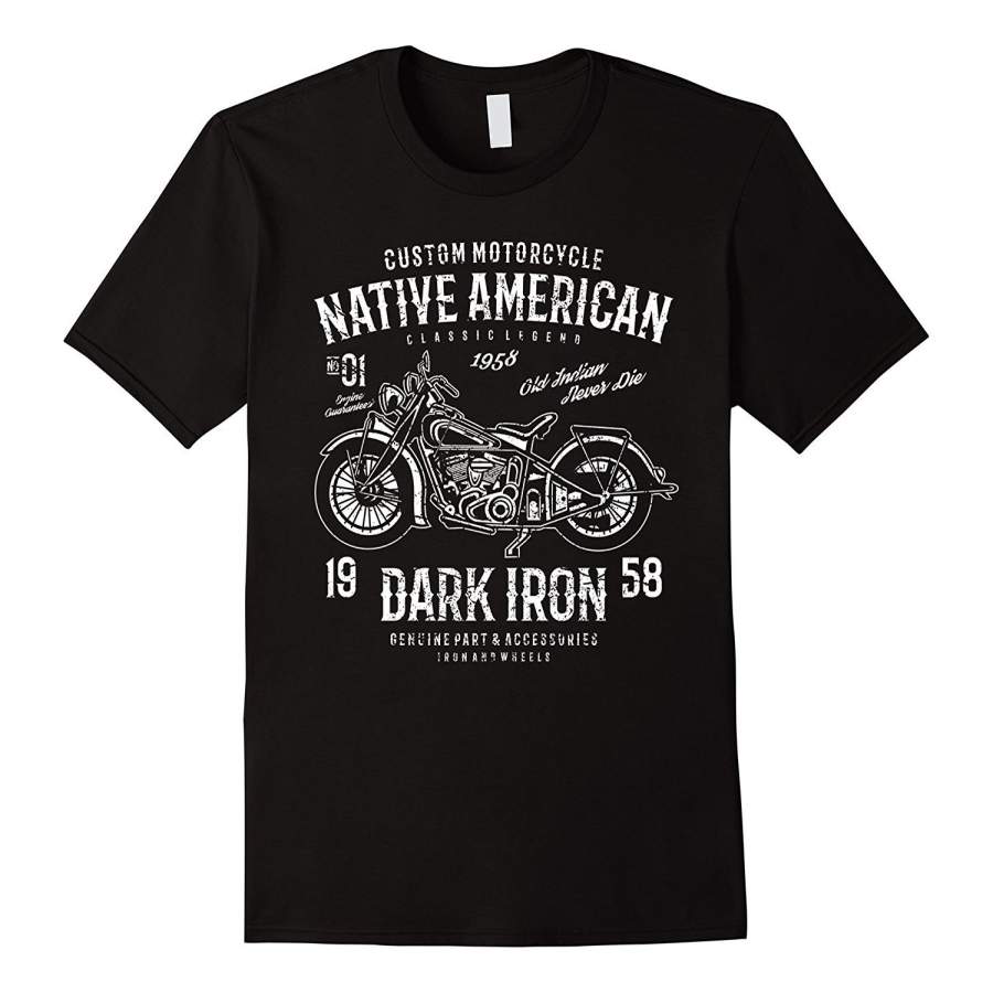 Retro Vintage Native American Distressed Motorcycle Tees Men’S Fitness T-Shirt