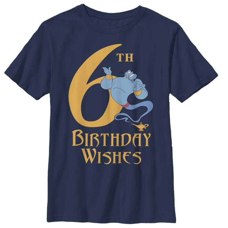 Aladdin Boy’s Genie 6th Birthday Wishes  T Shirt