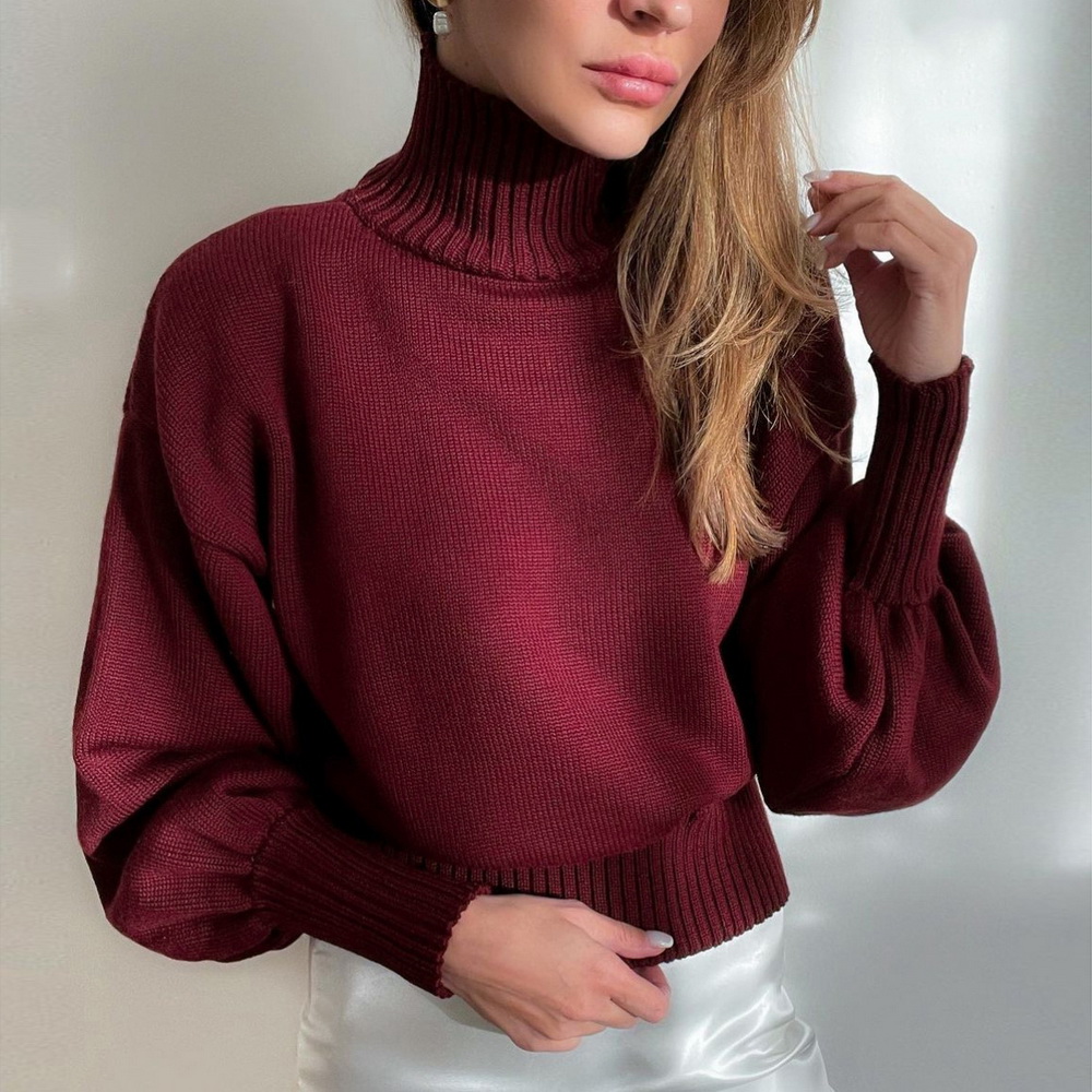 Sweaters For Year Women Fashion 2023 Luxury Grey Pullovers Spring Autumn O-Neck Long Streetwear Warm Turtleneck Outerwear alx