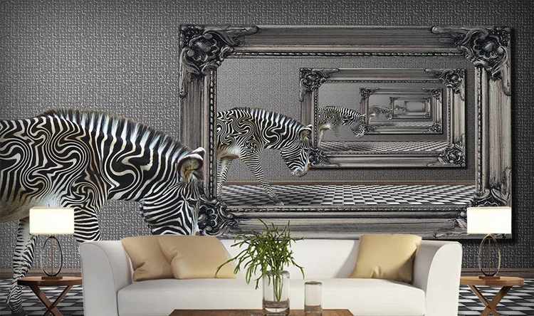 3D Abstract Animal Zebra Wall Mural Wallpaper Lqh 148