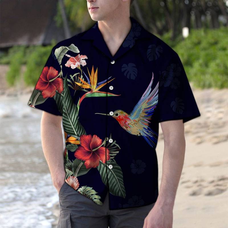 Tropical Flower Hummingbird H227049 – Hawaiian Shirt