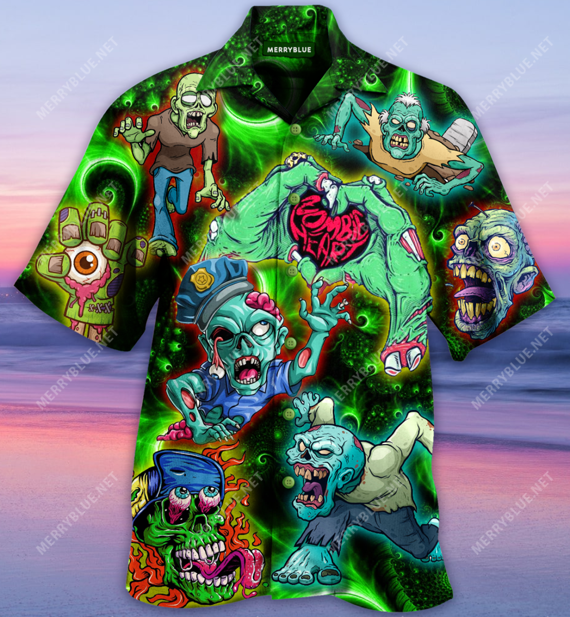 Zombies Eat Brains Safe Unisex Hawaii Shirt Ha41454