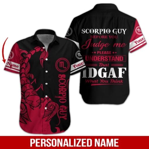 Scorpio Guy Custom Name Aloha Hawaii Shirts For Men Women Ha104475