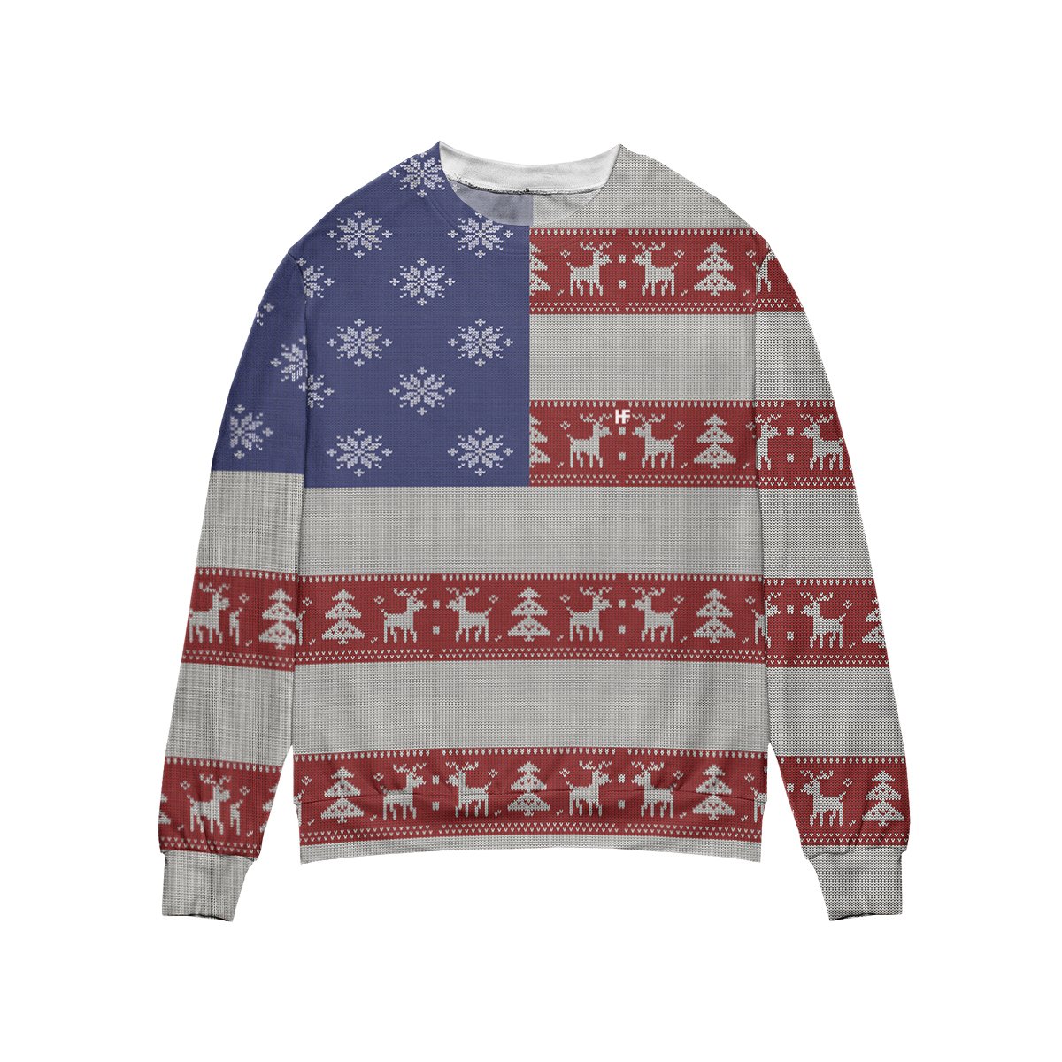 American Flag Christmas All Over Print Sweater, Christmas Ugly Sweater Shirt