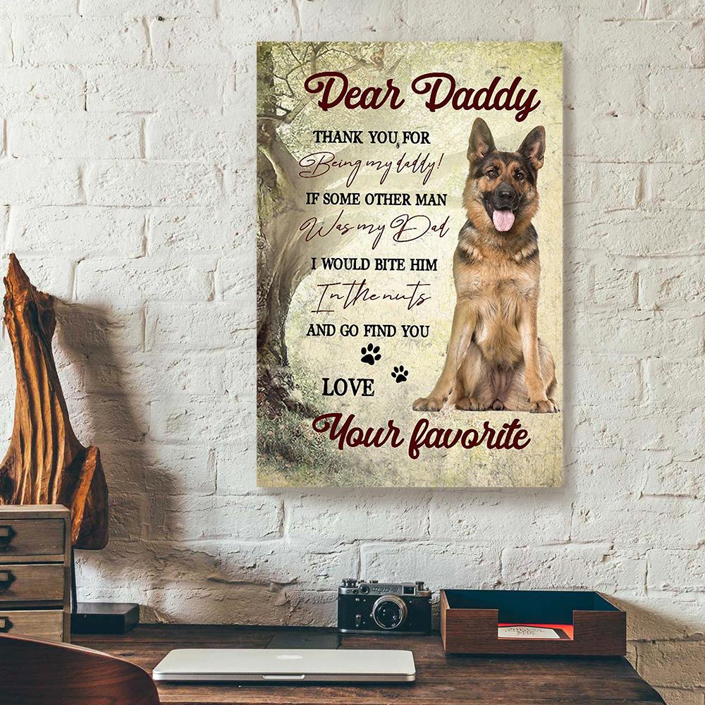 Thank You For Being My Daddy German Shepherd,Poster & Canvas Gift For Father Birthday Home Decor Wall Art Visual Art