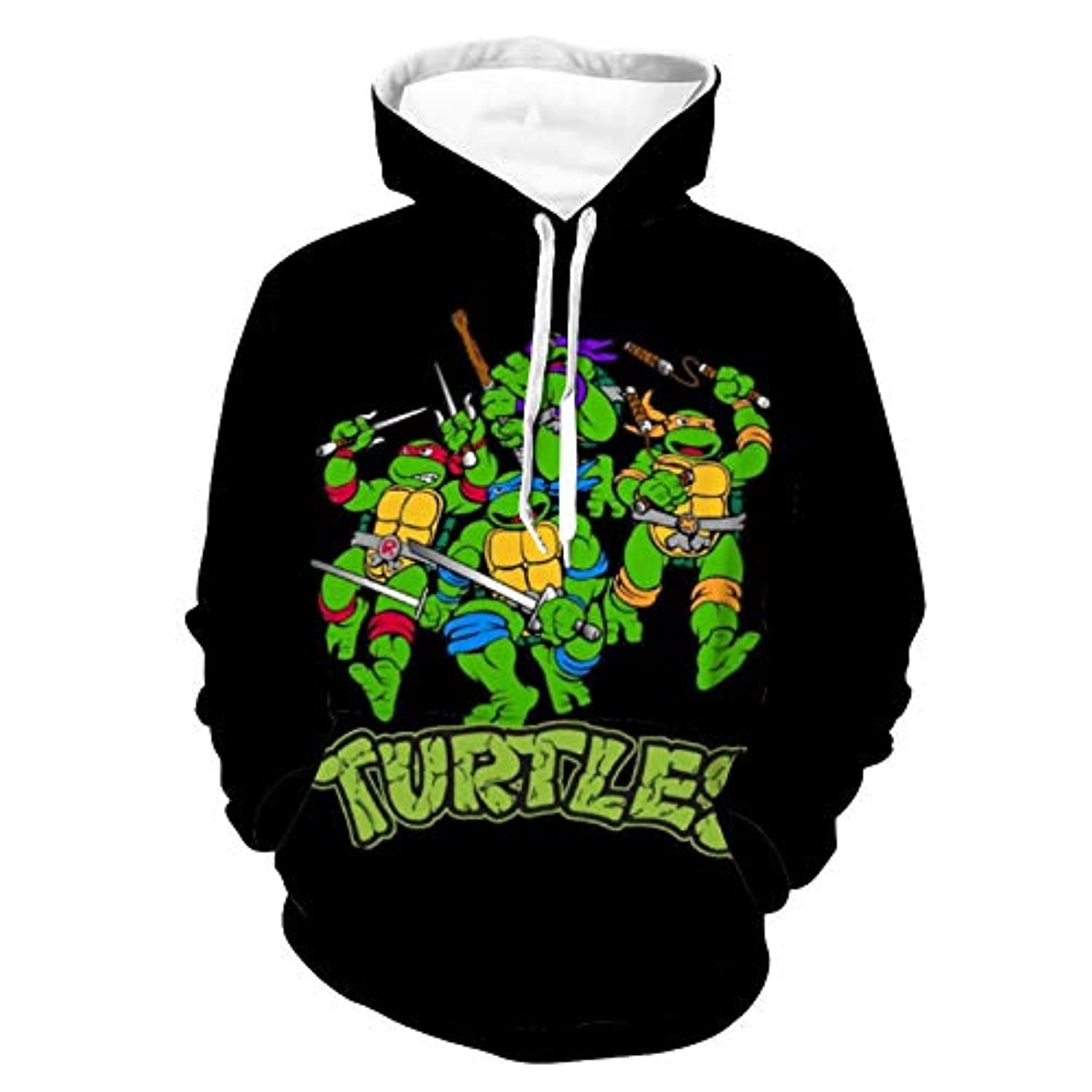 Unisex Teenage Mutant Ninja Turtles Hoodies – Black 3D Print Hooded Pullover Sweatshirt