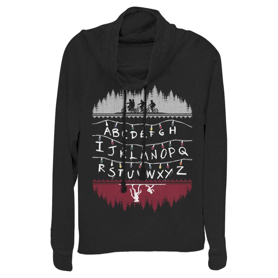 Stranger Things Junior’s Alphabet Lights  Cowl Neck Sweatshirt