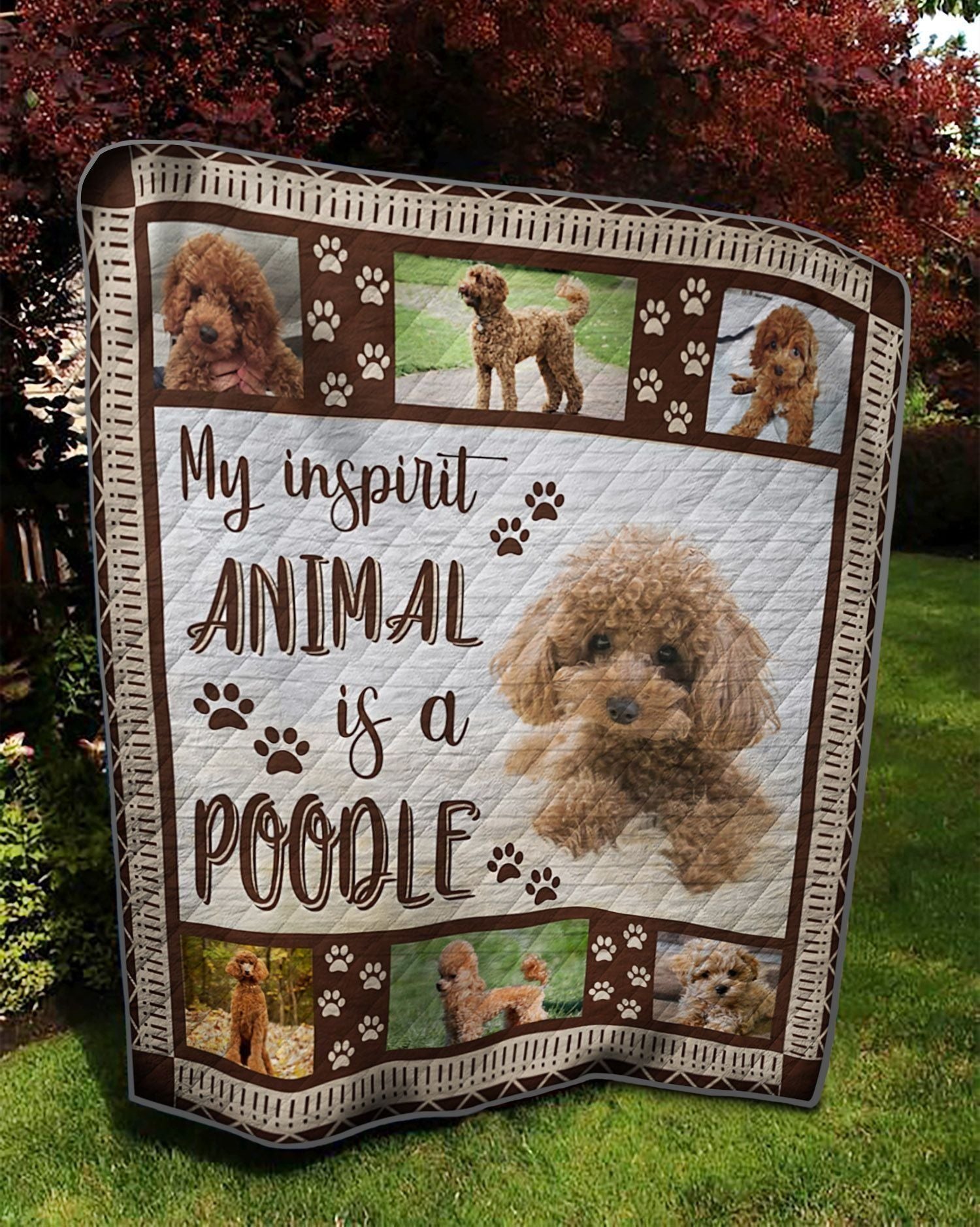 Poodle Dog My Inspirit Animal Emotion Quilt Blanket