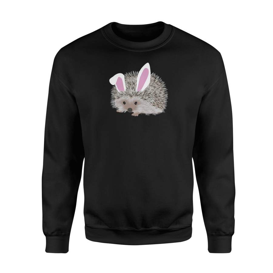 Cute And Funny Hedgehog Easter Bunny Ears Graphic Sweatshirt