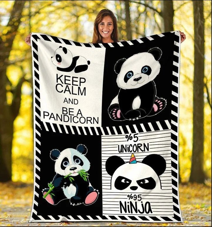 Panda Sherpa Blanket Christmas Blanket Christmas Gift Panda Blanket Gift Panda Lover Gift Panda Fleece Blanket Panda Sherpa Blanket