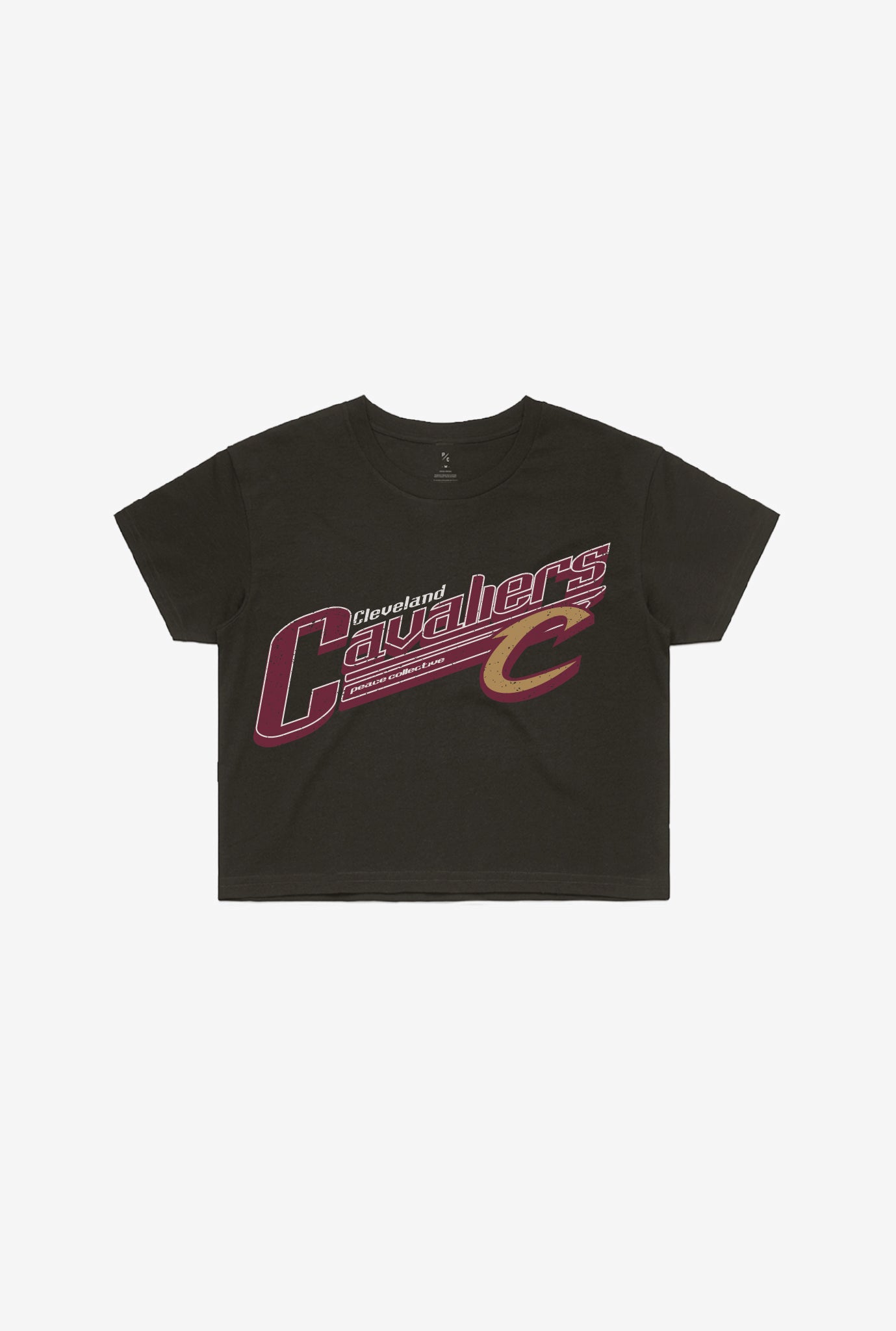 Cleveland Cavaliers Garment Dyed Cropped T-Shirt – Black