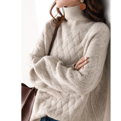 2021 New Loose Thick Knitted Sweater for Women Wool Women Sweater Lazy Style Korean Woman Sweater for Winter alx