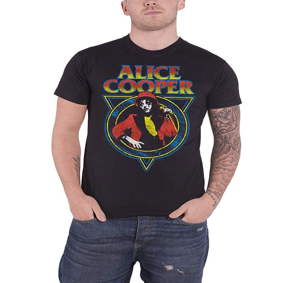 Custom Personality T-Shirt Alice Cooper T Shirt Snake Skin Mad House Band Logo Mens Black Short Sleeve Summer Fashion Men’S T-Shirt