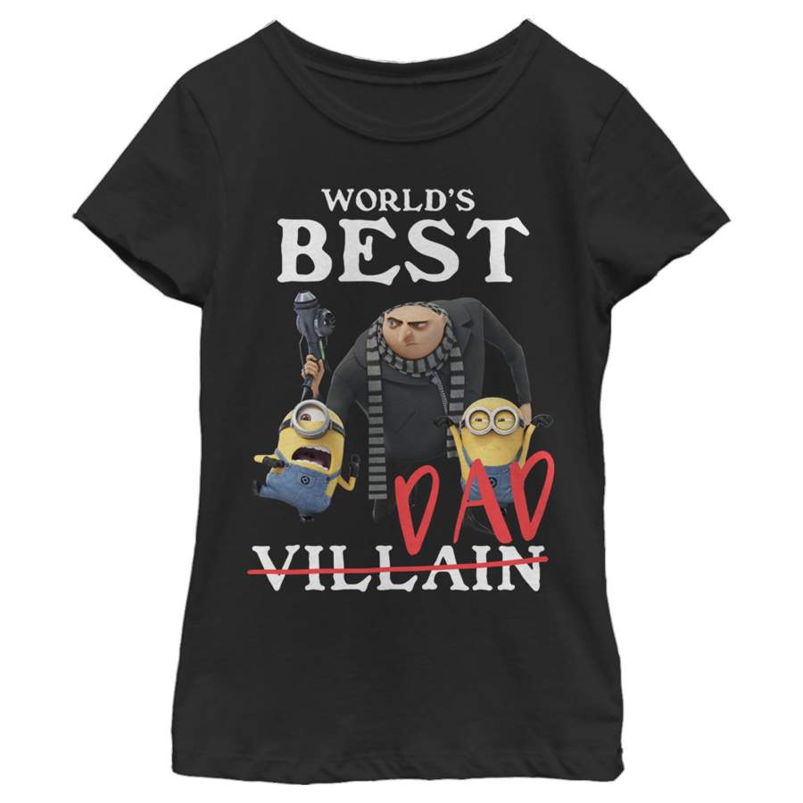 Despicable Me Girl’s Minions Worlds Best Dad  T Shirt