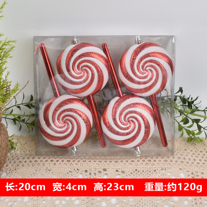 Red And White Candy Lollipops Combination Christmas Tree Decoration Home Party Decoration Christmas Window Decorations alx