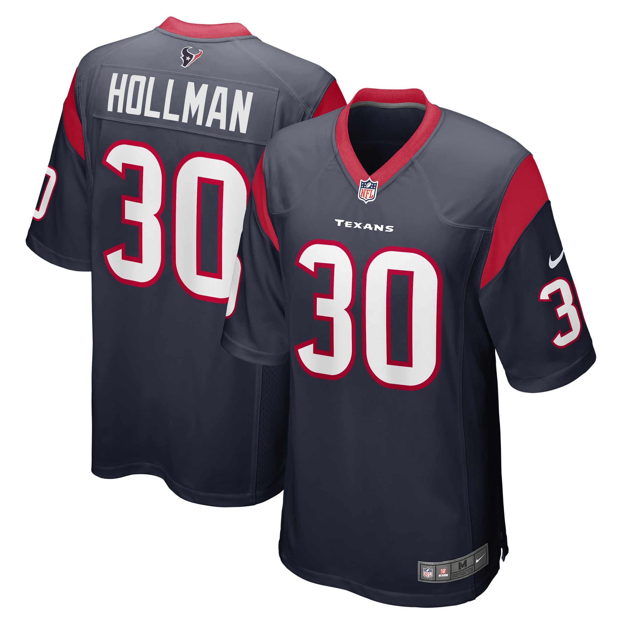 Men’s Houston Texans Ka’Dar Hollman  Navy Team Game Jersey