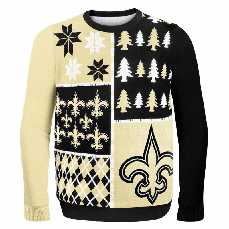 New Orleans Saints – Busy Block Ugly Christmas Sweater