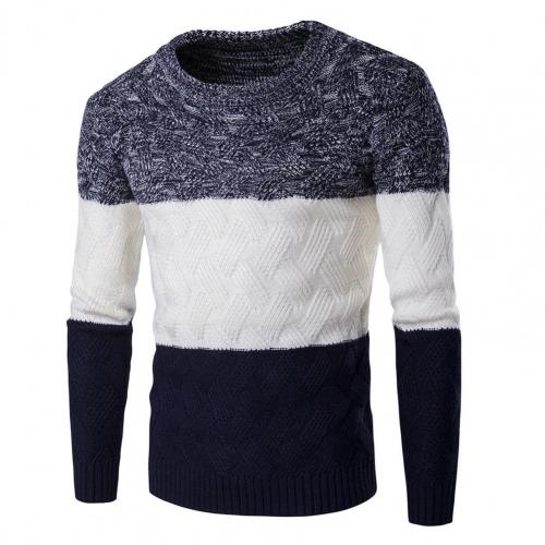 Contrast Colors Men Sweater Long Sleeve Round Neck Sweater for Men O Neck Winter knitted sweater свитер мужской,кофта мужская alx