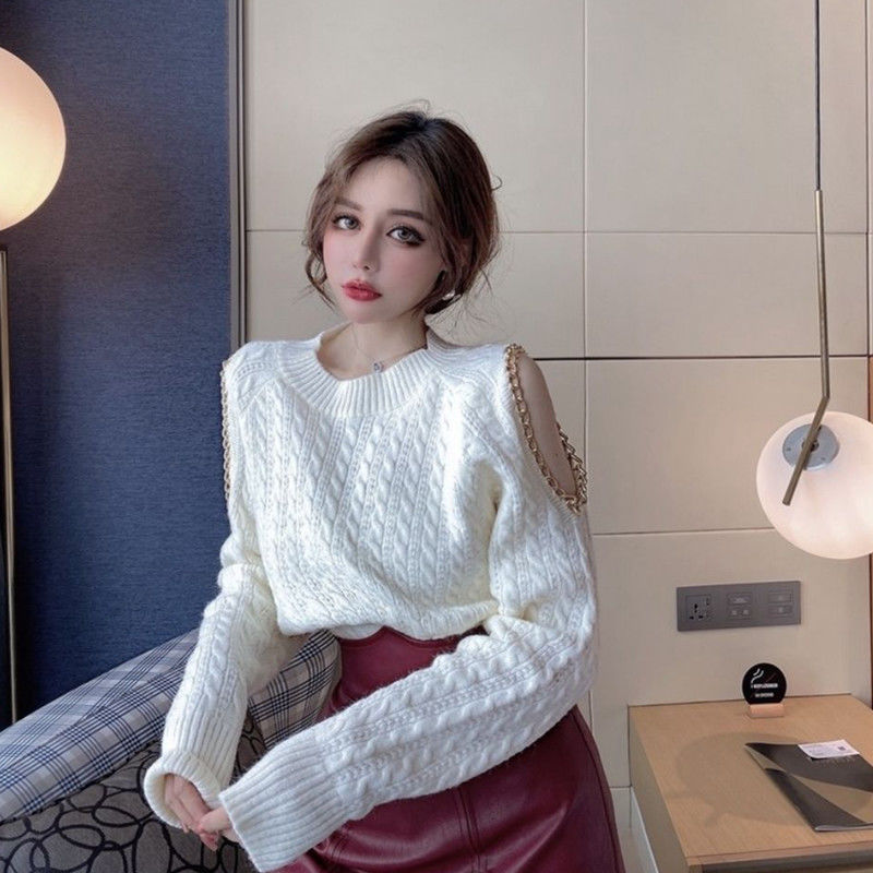 2022 Fashion Korean Style O-neck Collar Women Sweater Female Long Sleeve Top Casual Pullover Knitted Sweaters Fall Clothes Q571 alx