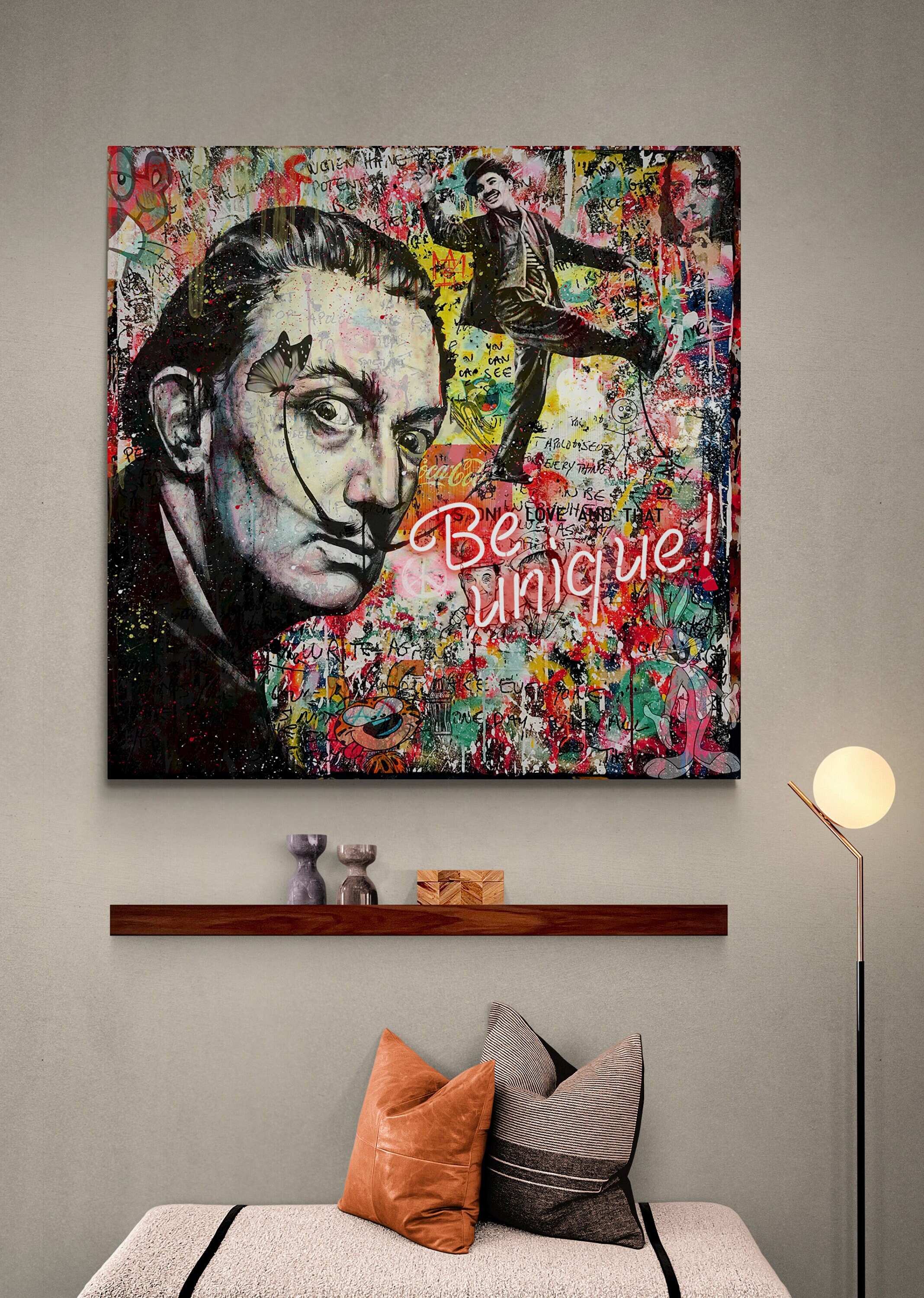 Charlie Chaplin Canvas Art, Comedian Charlie Chaplin Street Wall Art for Home Decor, Unique & Exclusive Charlie Chaplin Canvas Pop Art