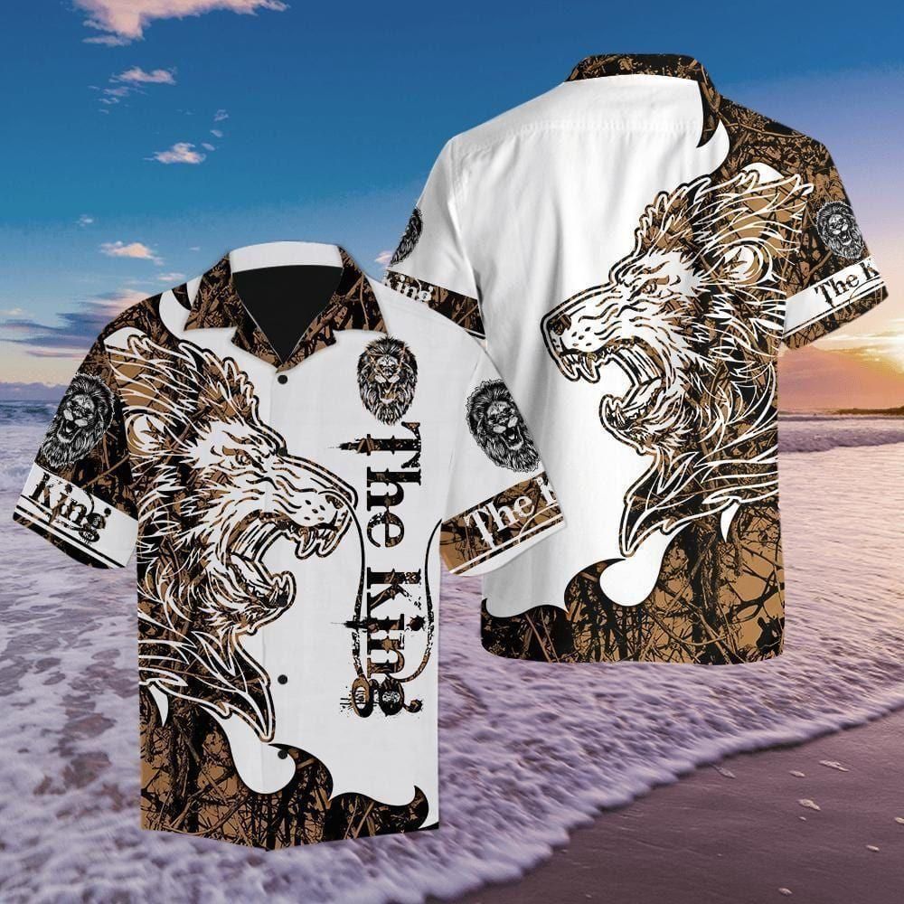 The King Lion Tattoo Aloha Hawaiian Shirt Colorful Short Sleeve Summer Beach Casual Shirt For Men And Women