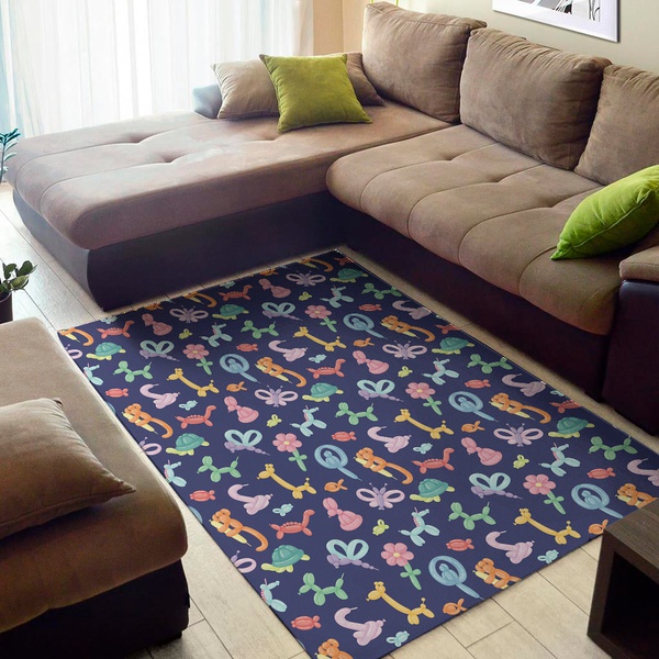 Animal Balloon Pattern Print Area Rug