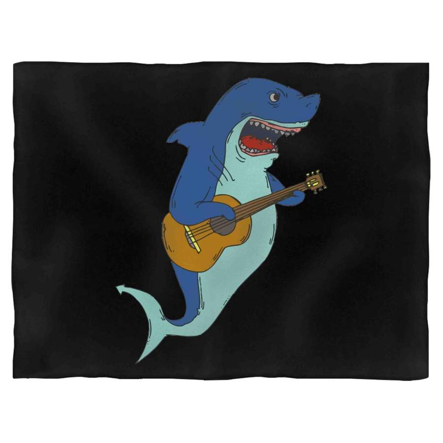 Shark Playing Guitar Guitar Shark Blanket