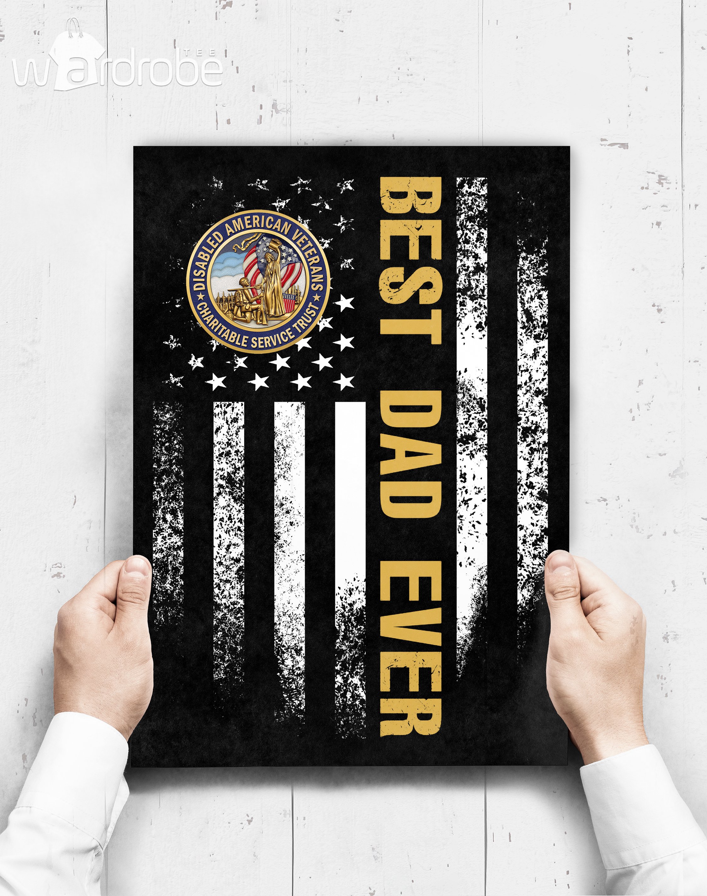Custom Poster Best Dad Ever Disabled American Veterans – Gift For Dad