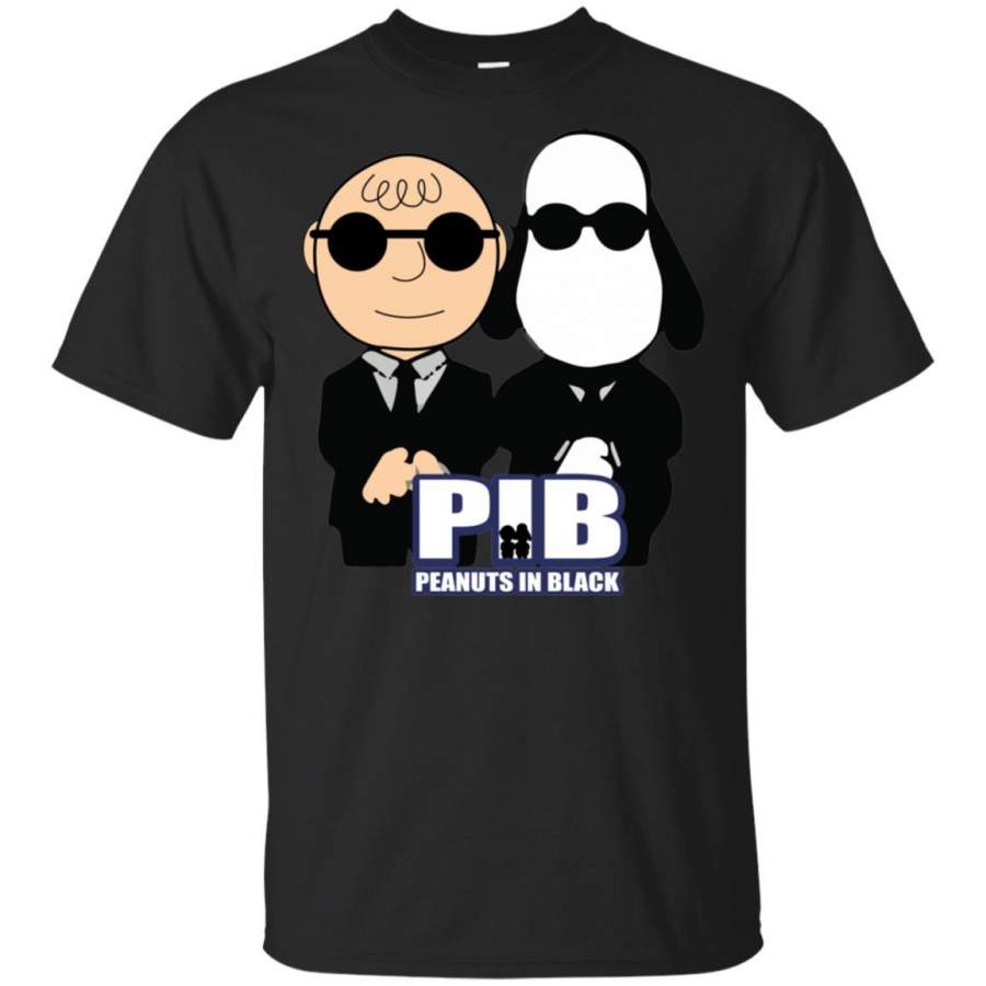 Charlie Brown And Snoopy Pib Peanuts In Black T-Shirt