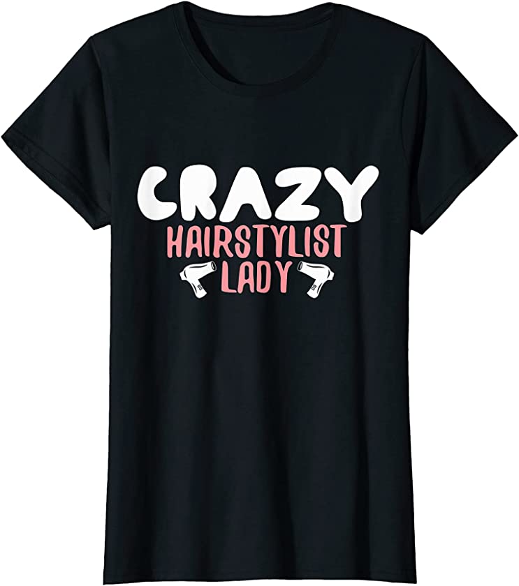 Womens Hairstylist Hairdresser Crazy Lady Women Vintage T-Shirt