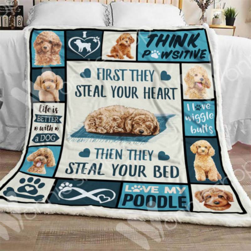 Poodle Dog Sherpa Blanket OCT2201 90O35