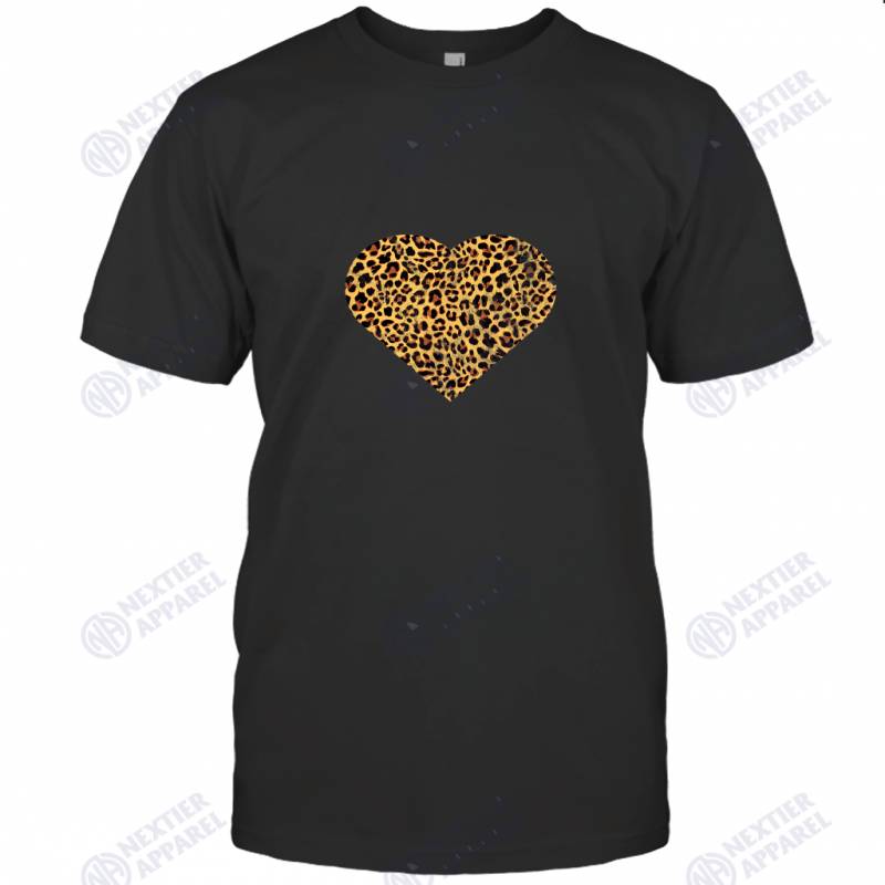 Cute Leopard or Cheetah Print Distressed Heart T-shirt